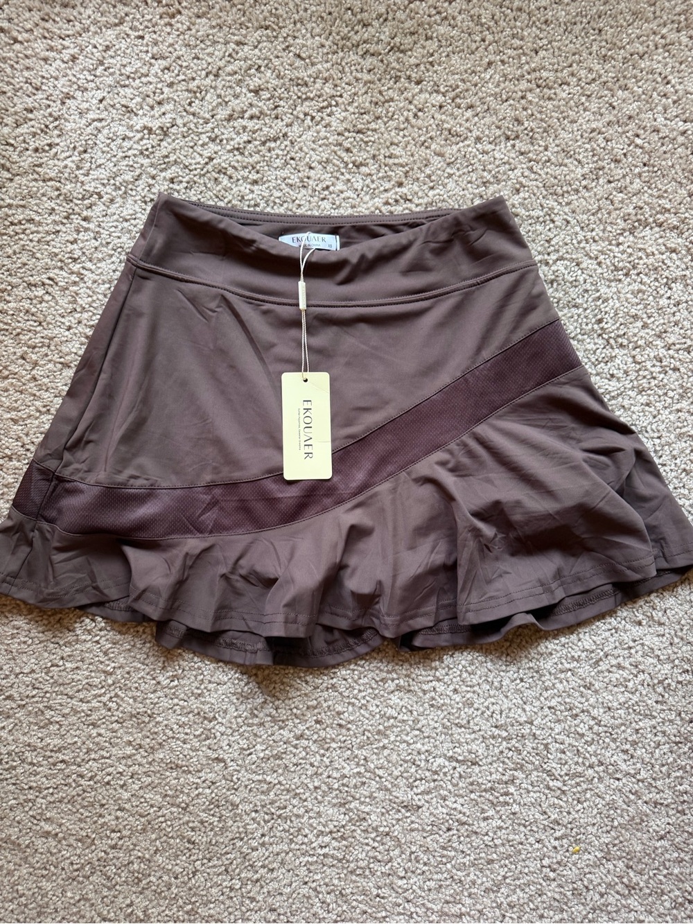 Brown ruffle athletic skirt